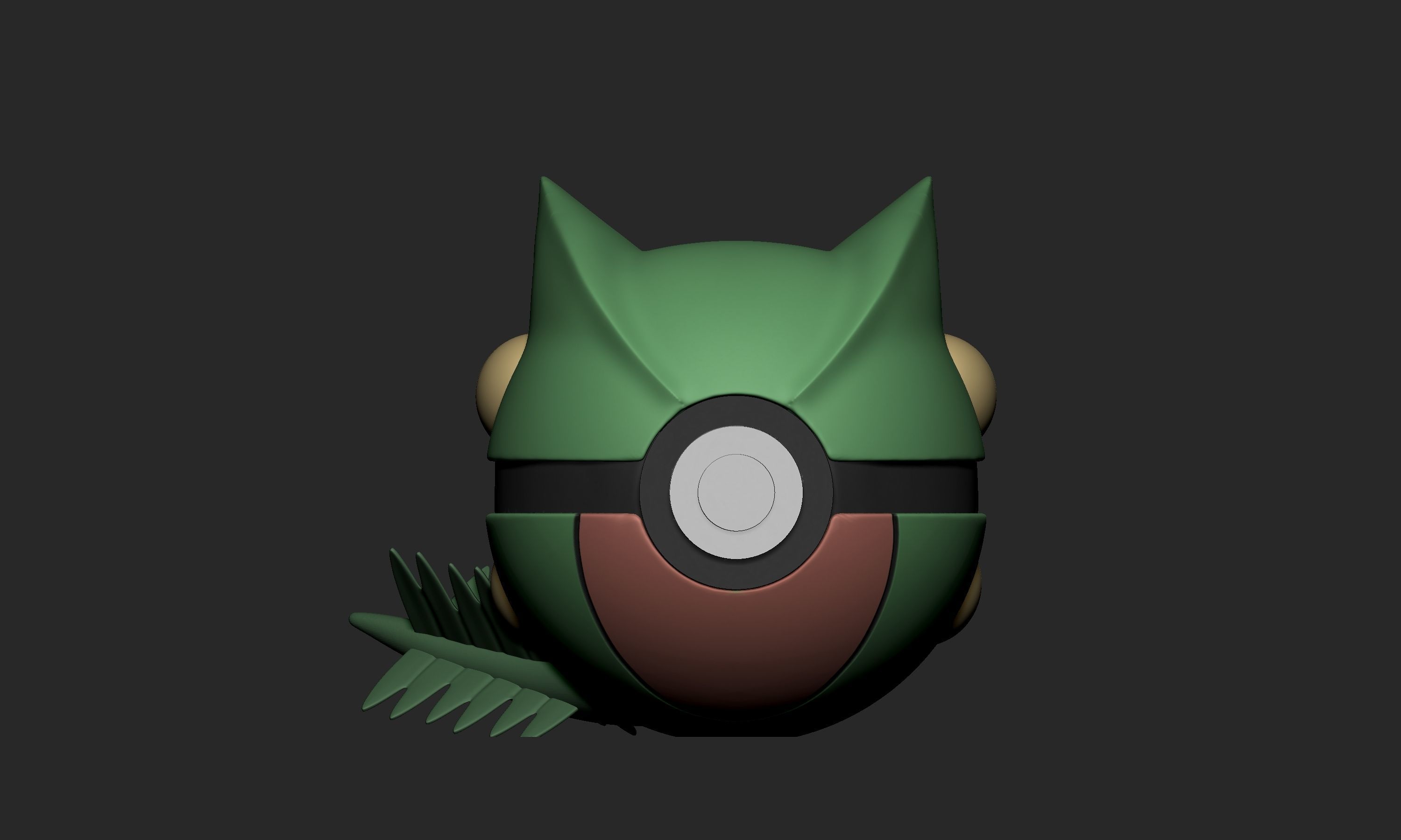 Pokemon Sceptile Pokebal 3D print model_1