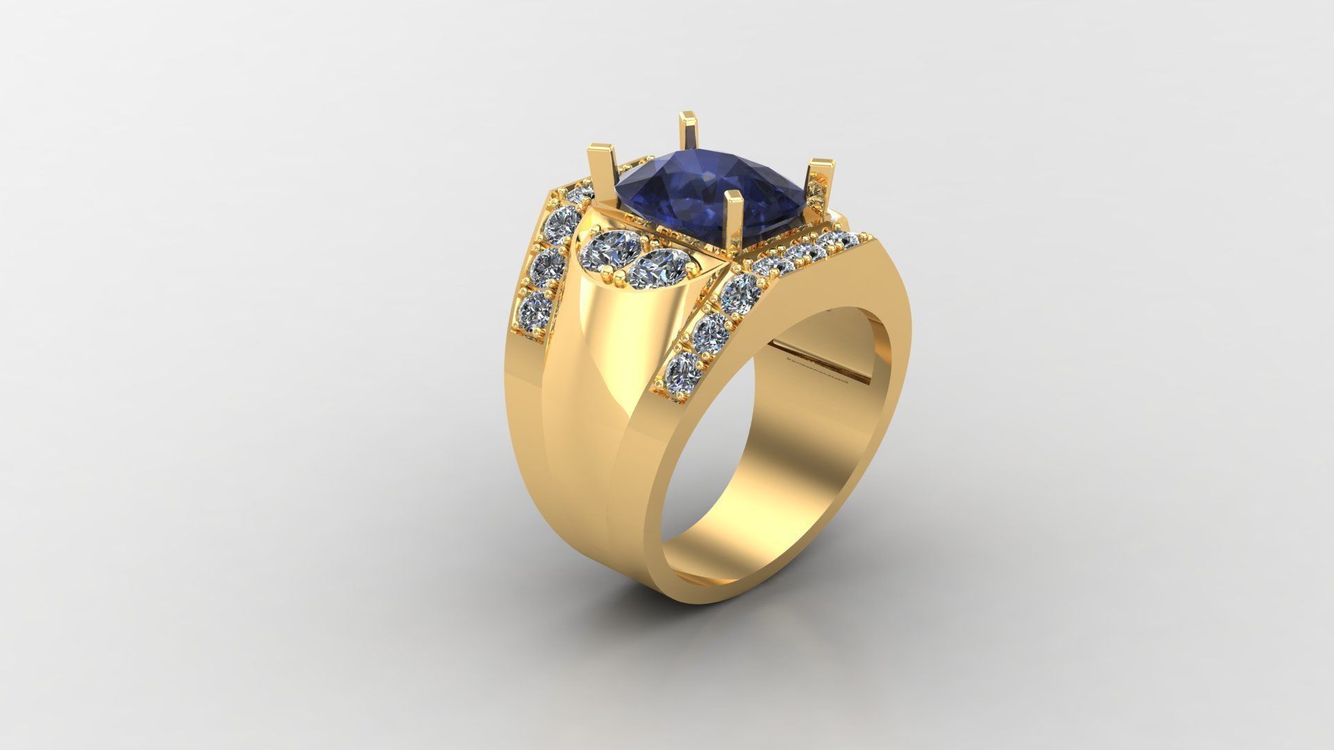 Diamond Man Ring Cad  MR  4 3D print model_1