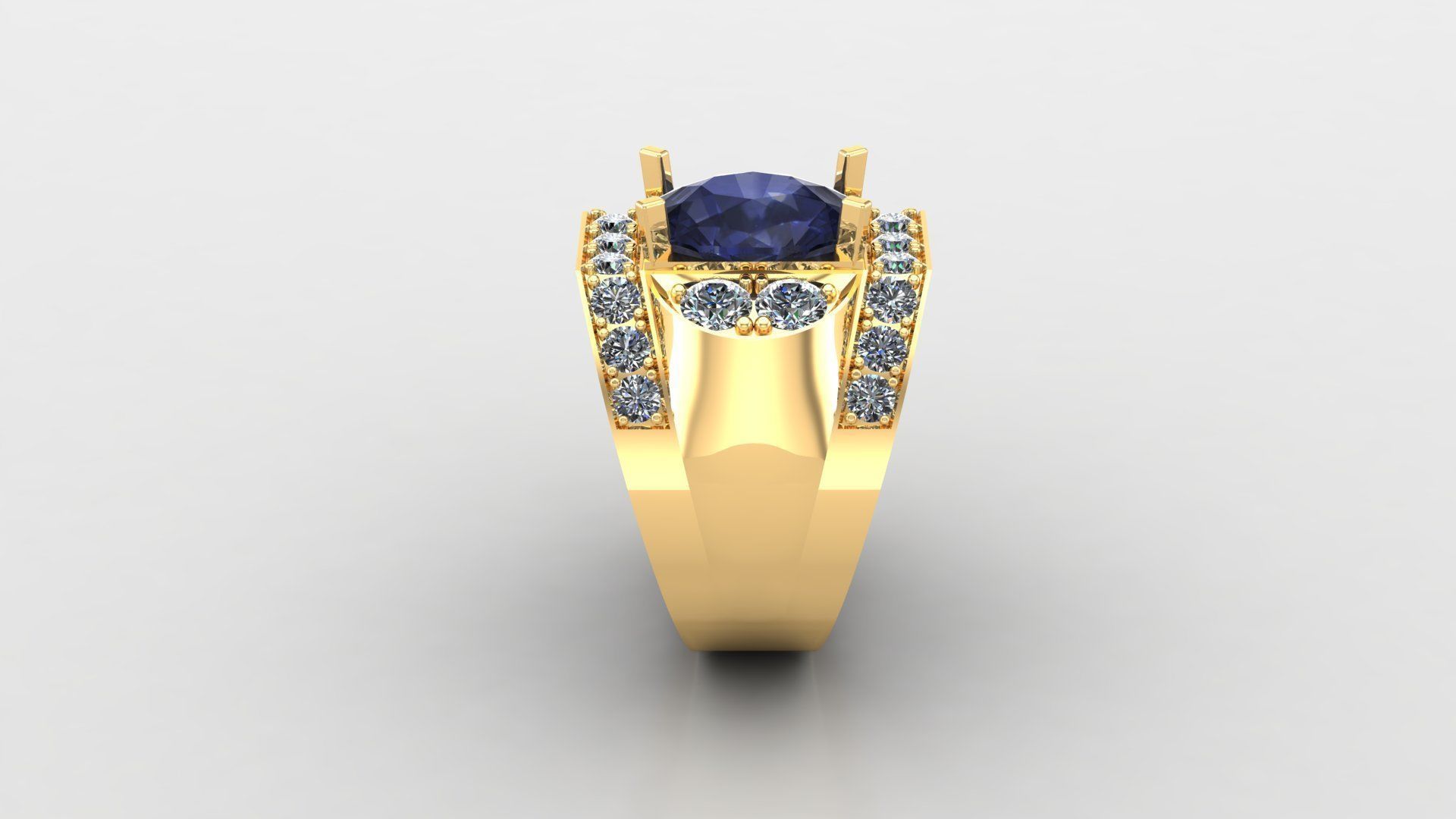 Diamond Man Ring Cad  MR  4 3D print model_3