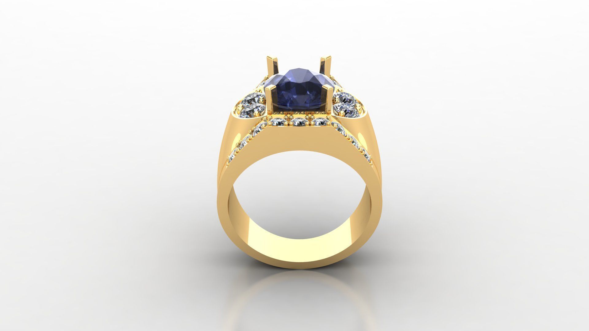 Diamond Man Ring Cad  MR  4 3D print model_2