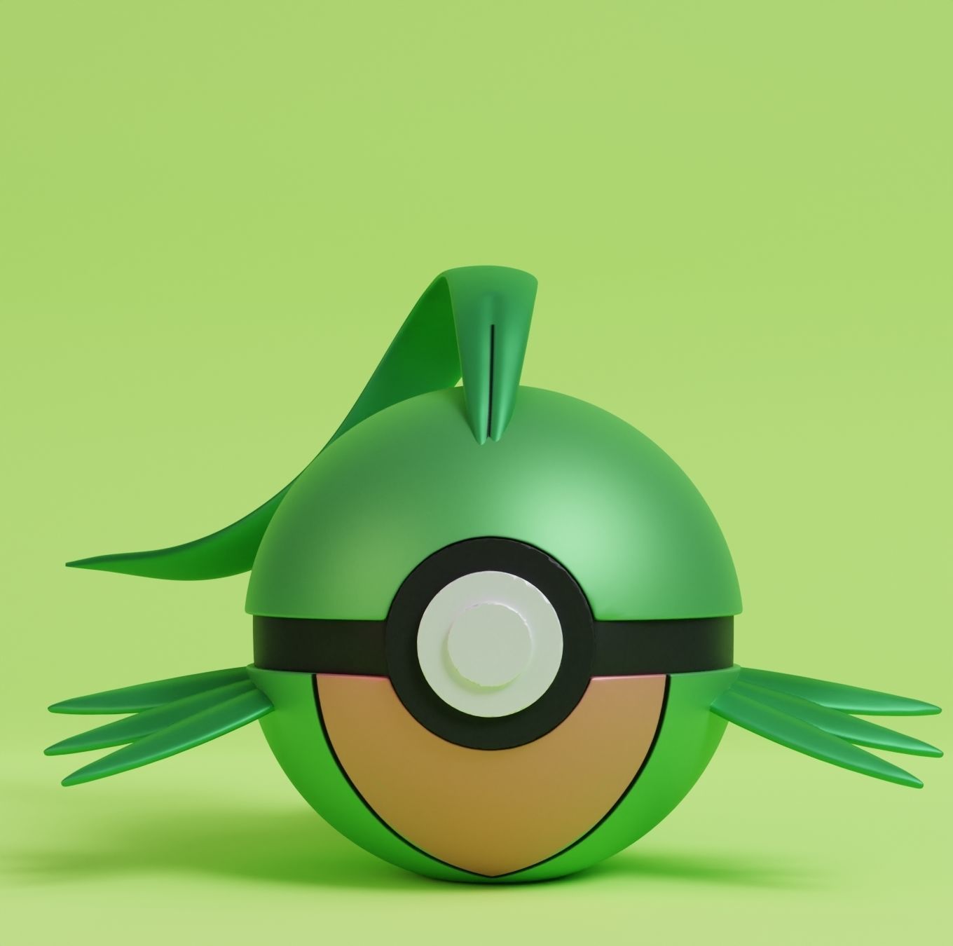 Pokemon Treecko Grovyle Sceptile Pokeball 3D print model_6