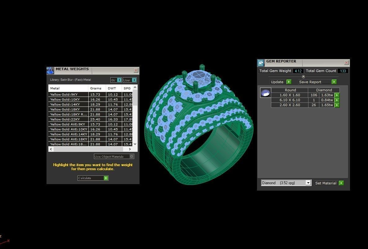 Diamond Man Ring Cad  MR  387 3D print model_4