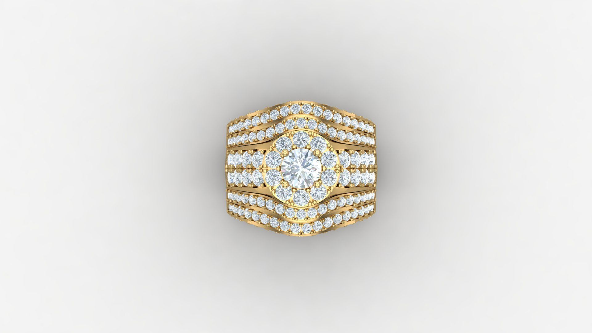 Diamond Man Ring Cad  MR  387 3D print model_3