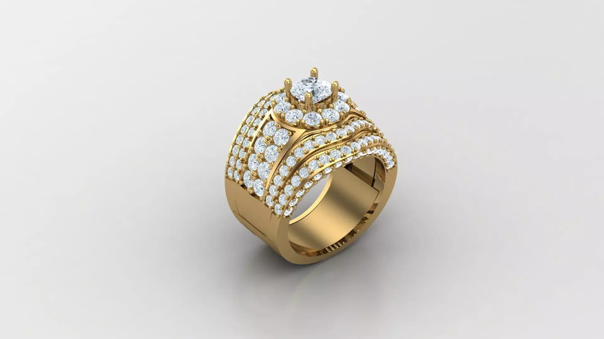 Diamond Man Ring Cad  MR  387 3D print model_0