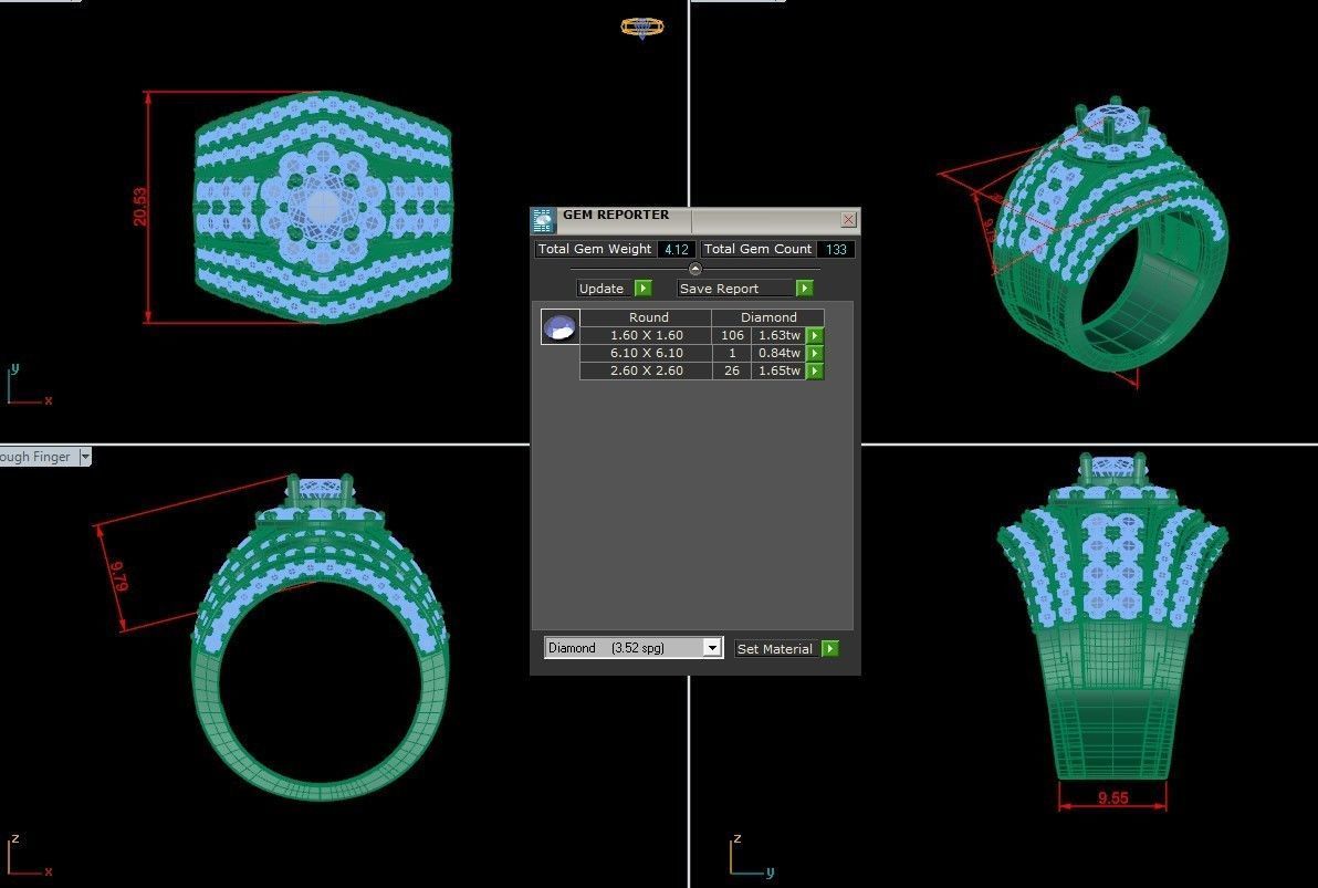 Diamond Man Ring Cad  MR  387 3D print model_5
