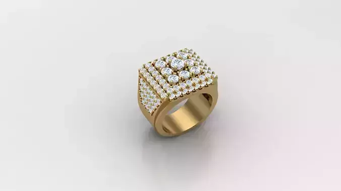 Diamond Man Ring Cad  MR  382 3D print model