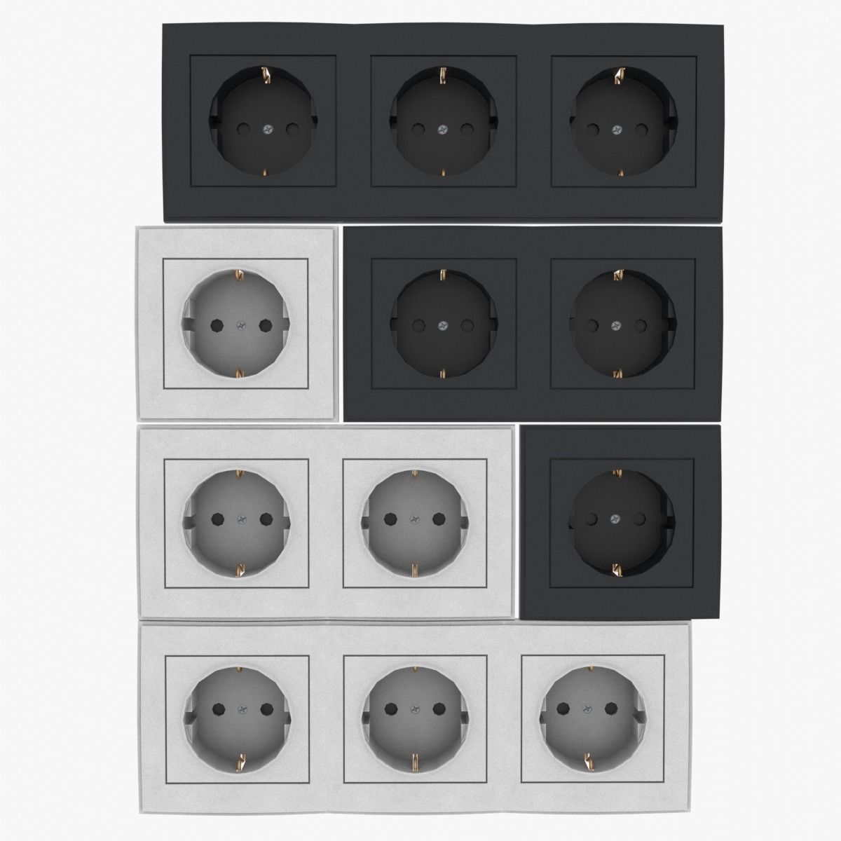 Sockets Low-poly 3D model_7