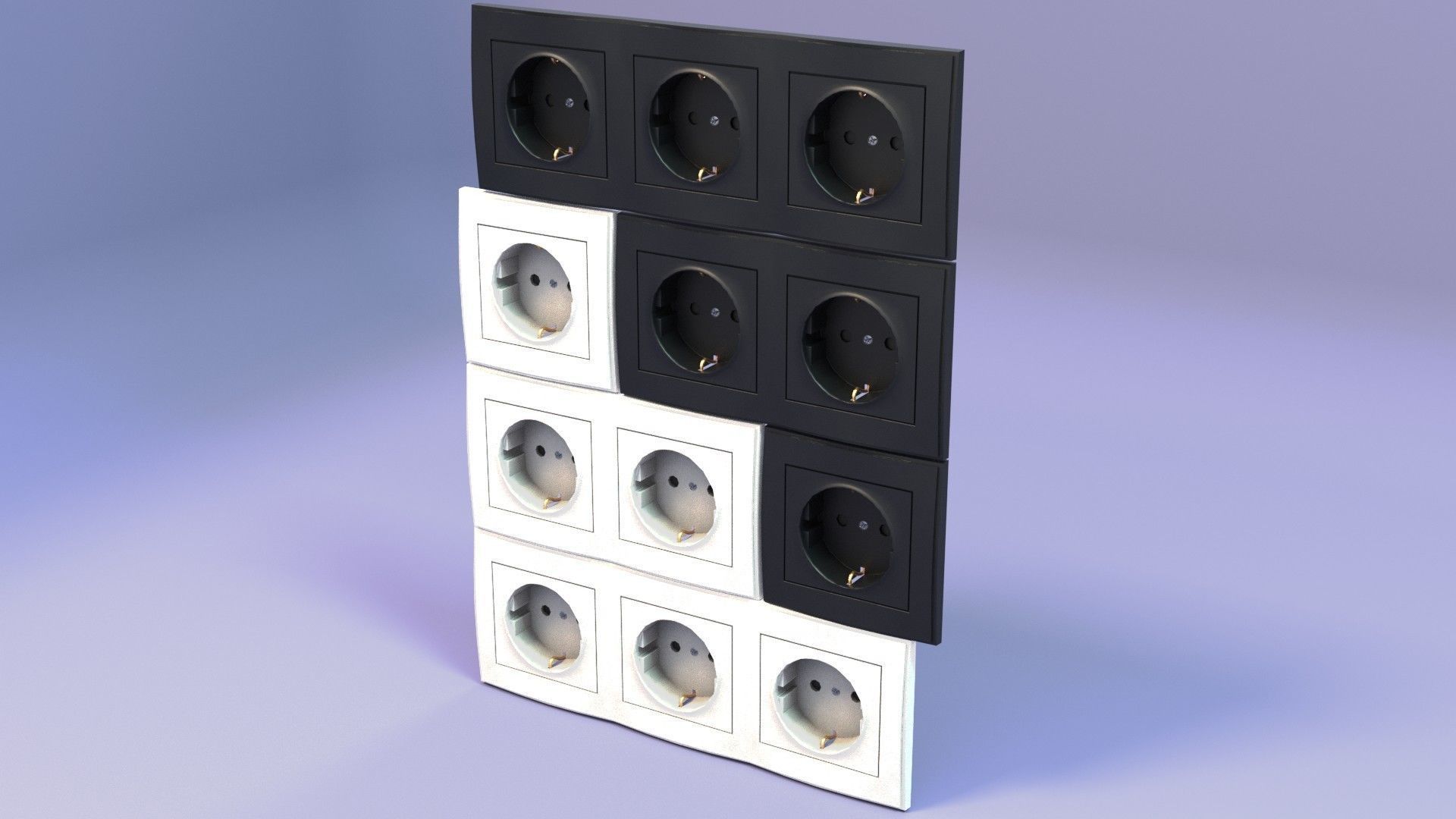 Sockets Low-poly 3D model_1