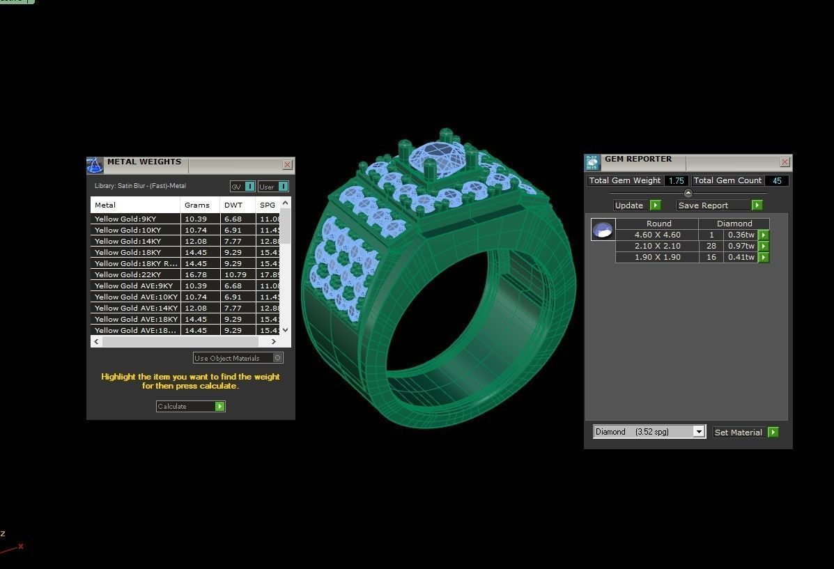 Diamond Man Ring Cad  MR  377 3D print model_4