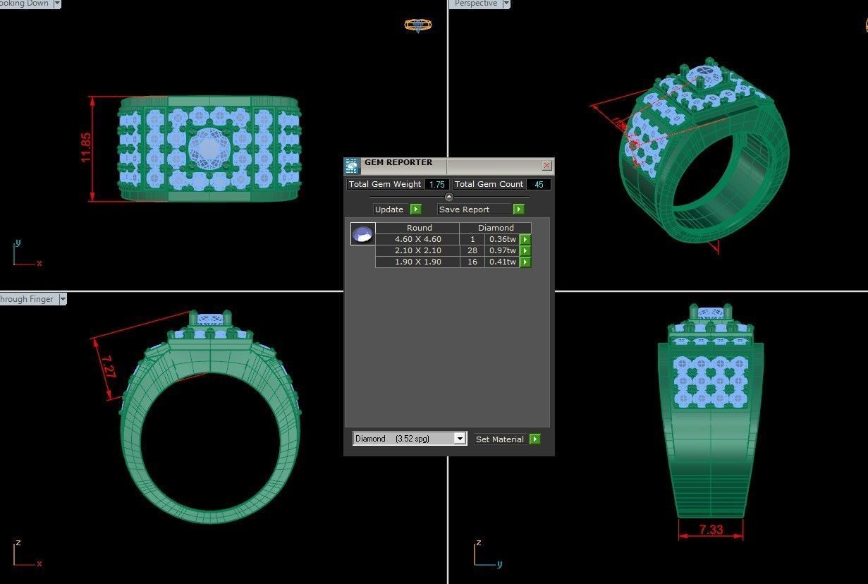 Diamond Man Ring Cad  MR  377 3D print model_5