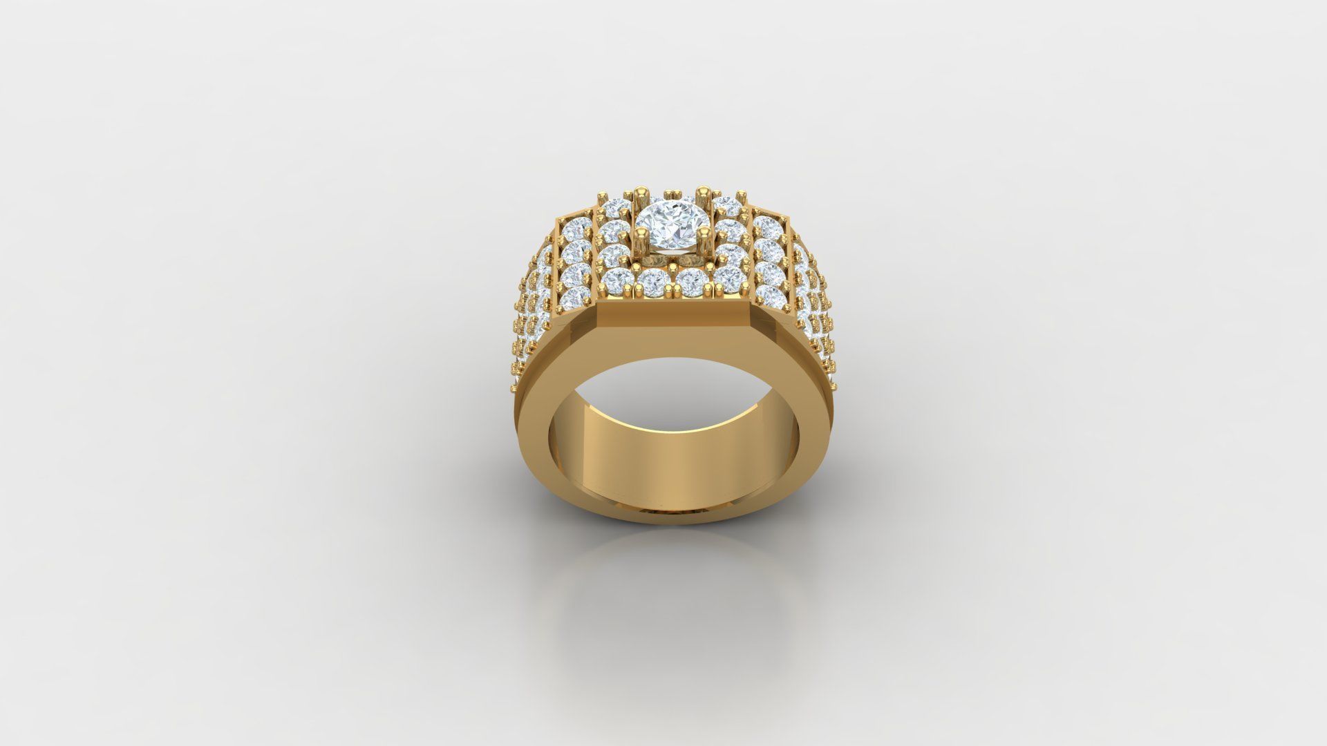 Diamond Man Ring Cad  MR  377 3D print model_1