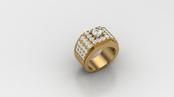 Diamond Man Ring Cad  MR  377 3D print model