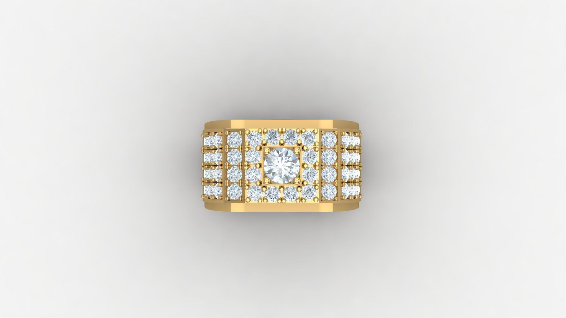 Diamond Man Ring Cad  MR  377 3D print model_3