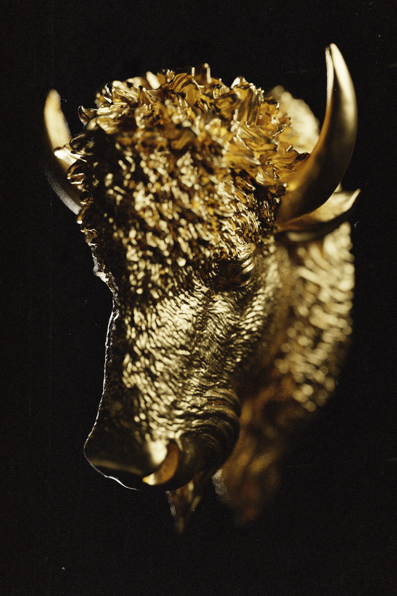 Bull Head Decoration 3D model_1