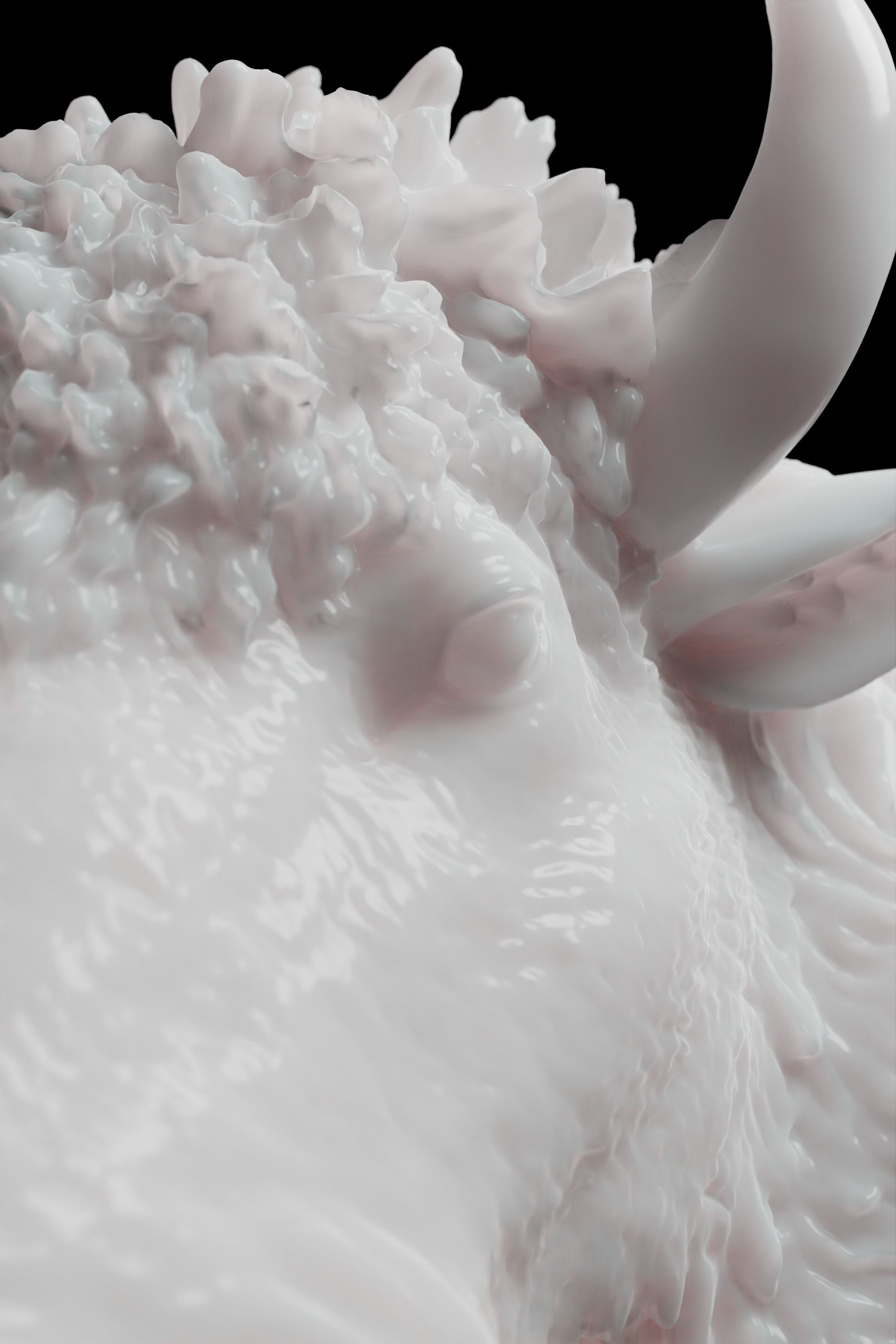 Bull Head Decoration 3D model_3