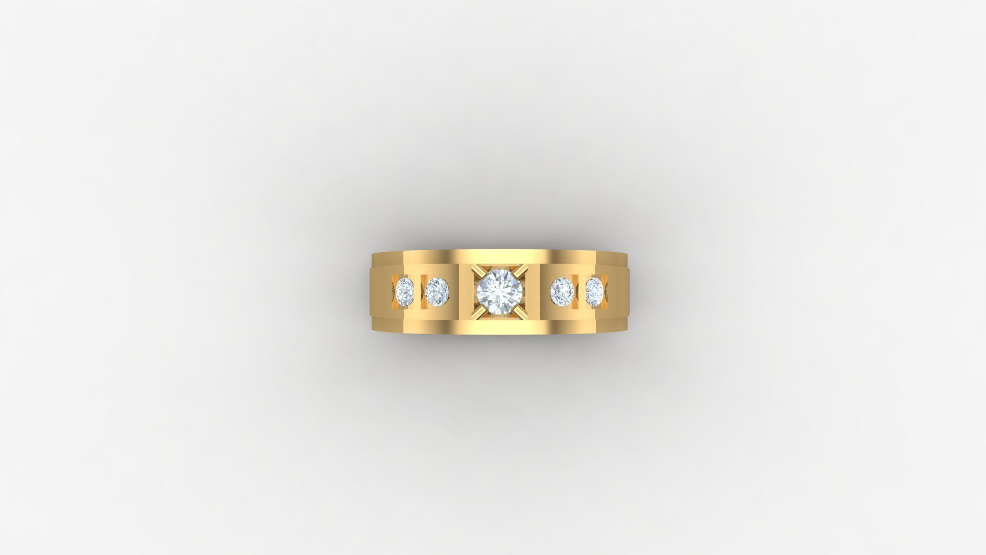 Diamond Man Ring Cad MR 375 3D print model_3