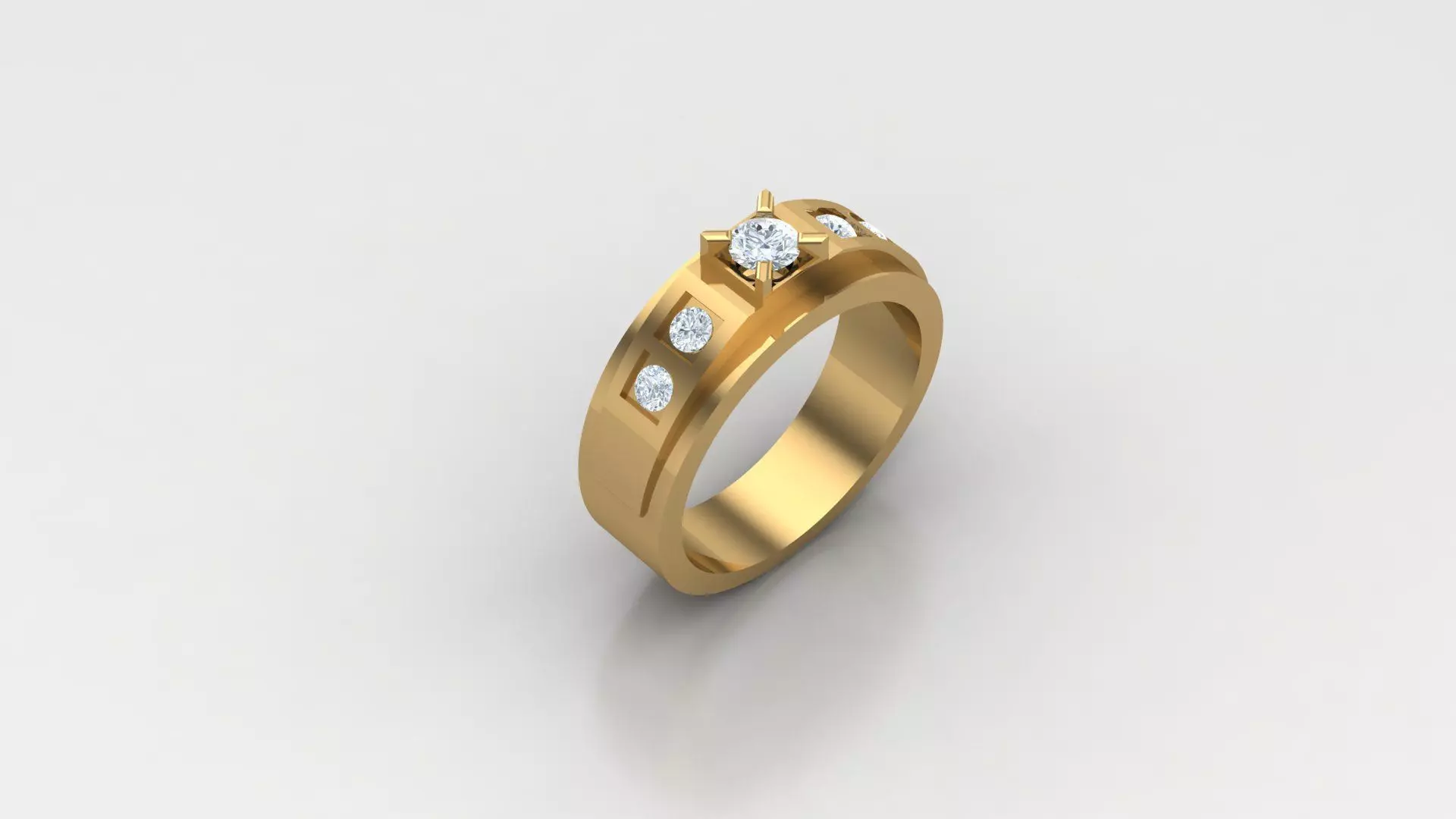 Diamond Man Ring Cad MR 375 3D print model_0