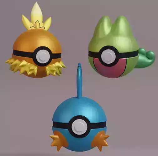 Pokemon Treecko Mudkip Torchic Pokeball