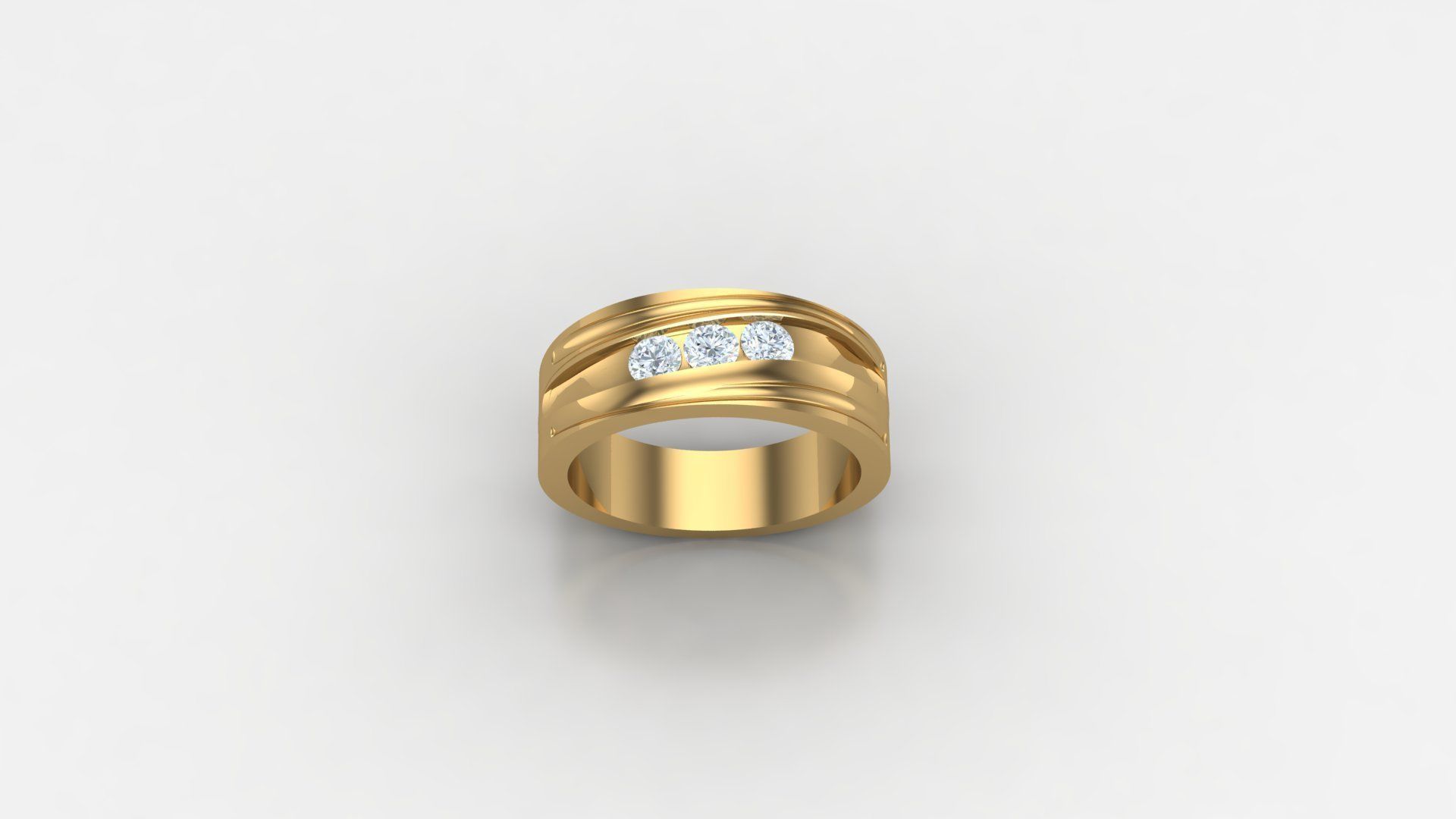 Diamond Man Ring Cad MR 372 3D print model_1