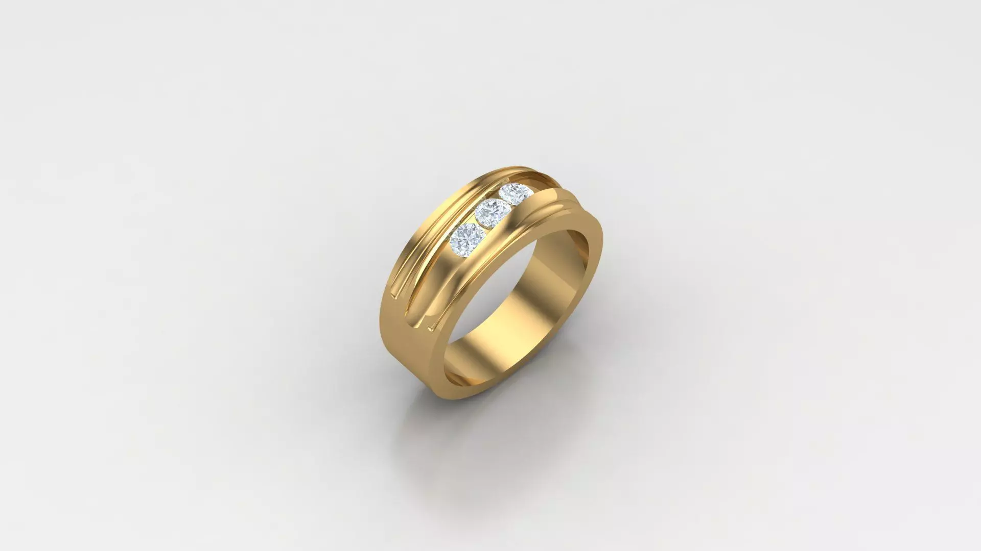 Diamond Man Ring Cad MR 372 3D print model_0