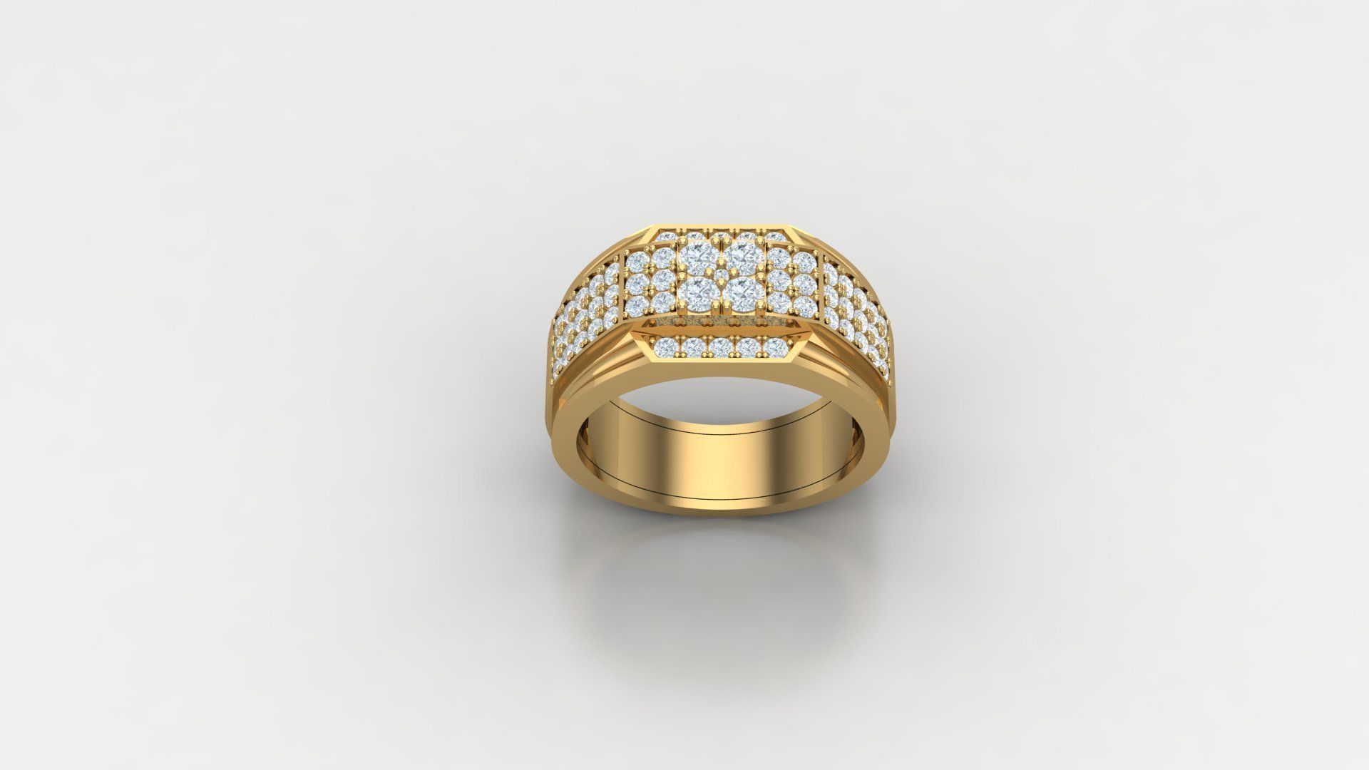 Diamond Man Ring Cad  MR  365 3D print model_1