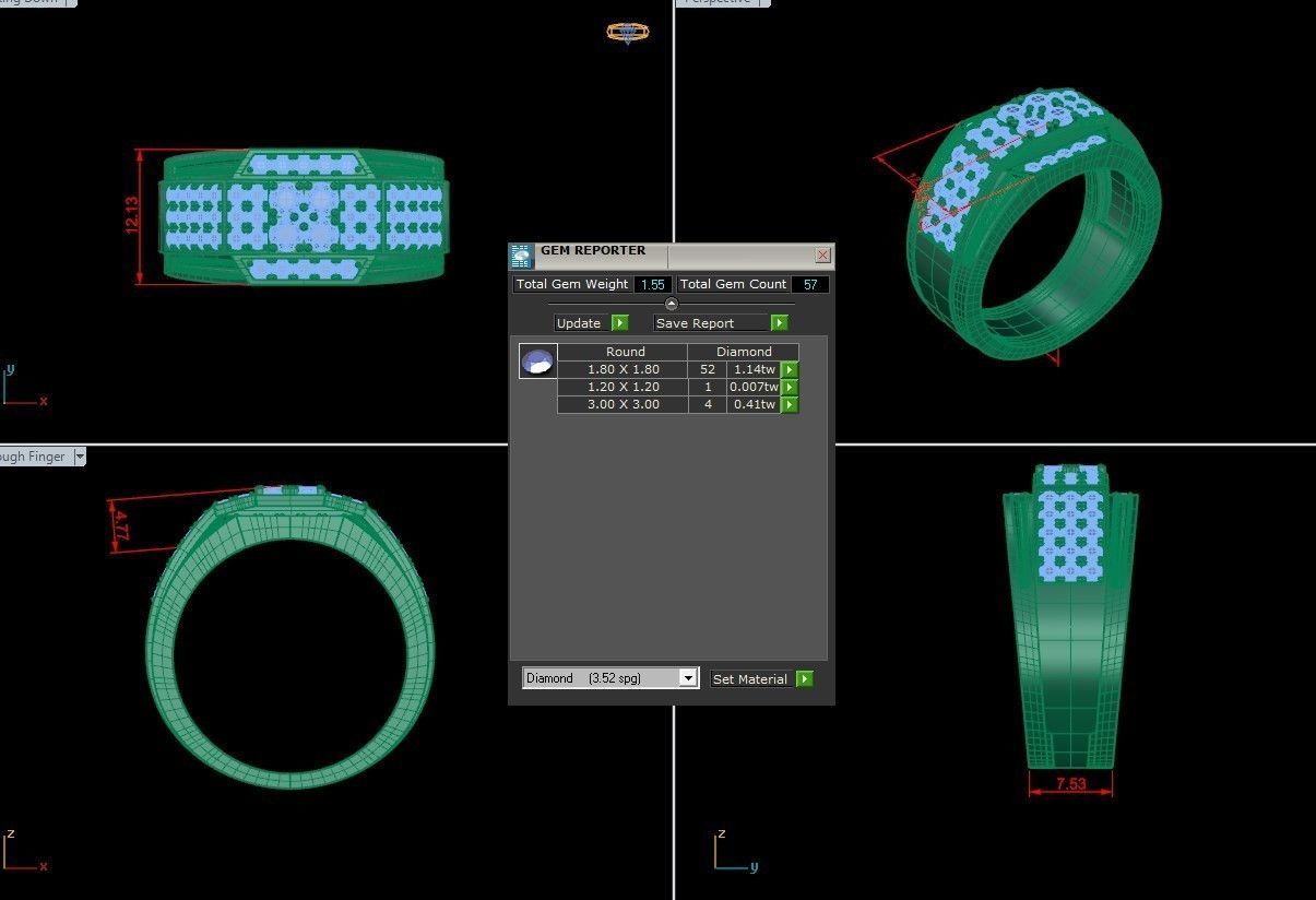 Diamond Man Ring Cad  MR  365 3D print model_5