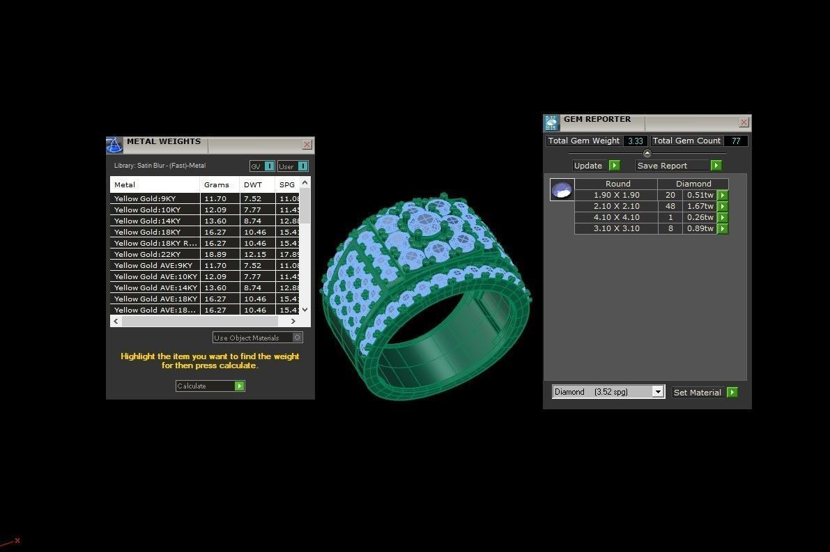 Diamond Man Ring Cad MR 363 3D print model_4