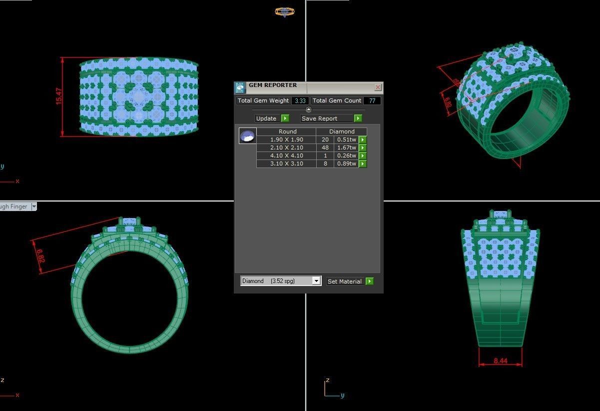 Diamond Man Ring Cad MR 363 3D print model_5
