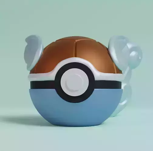 Pokemon Wartortle Pokeball 3D print model