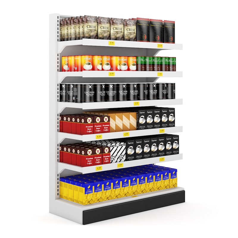 Supermarket Shelf 3D model_3