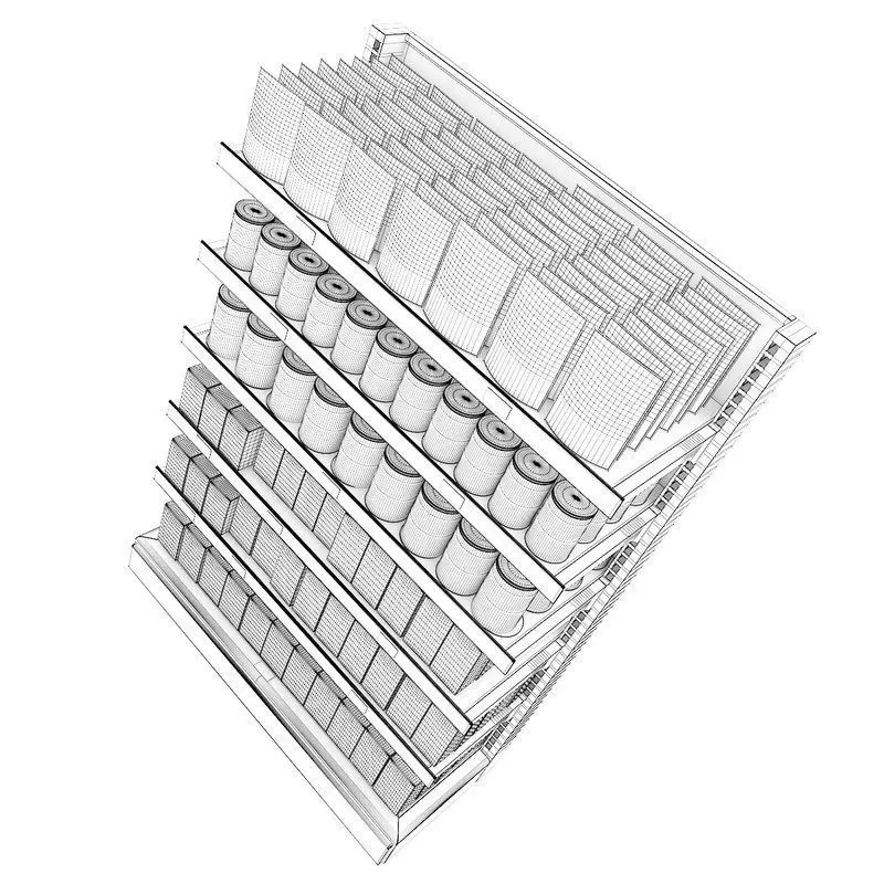 Supermarket Shelf 3D model_0