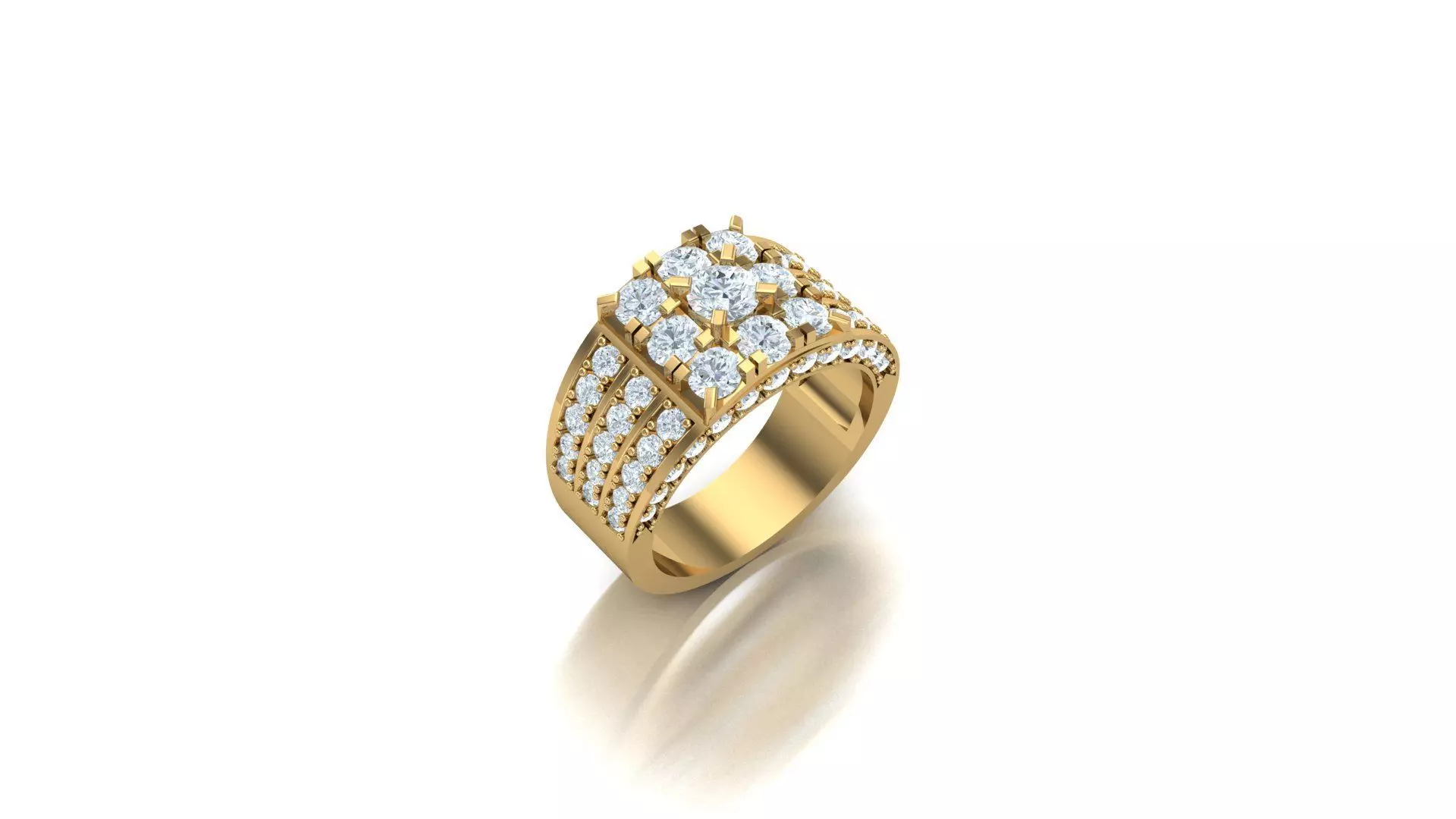 Diamond Man Ring Cad MR 351 3D print model_0