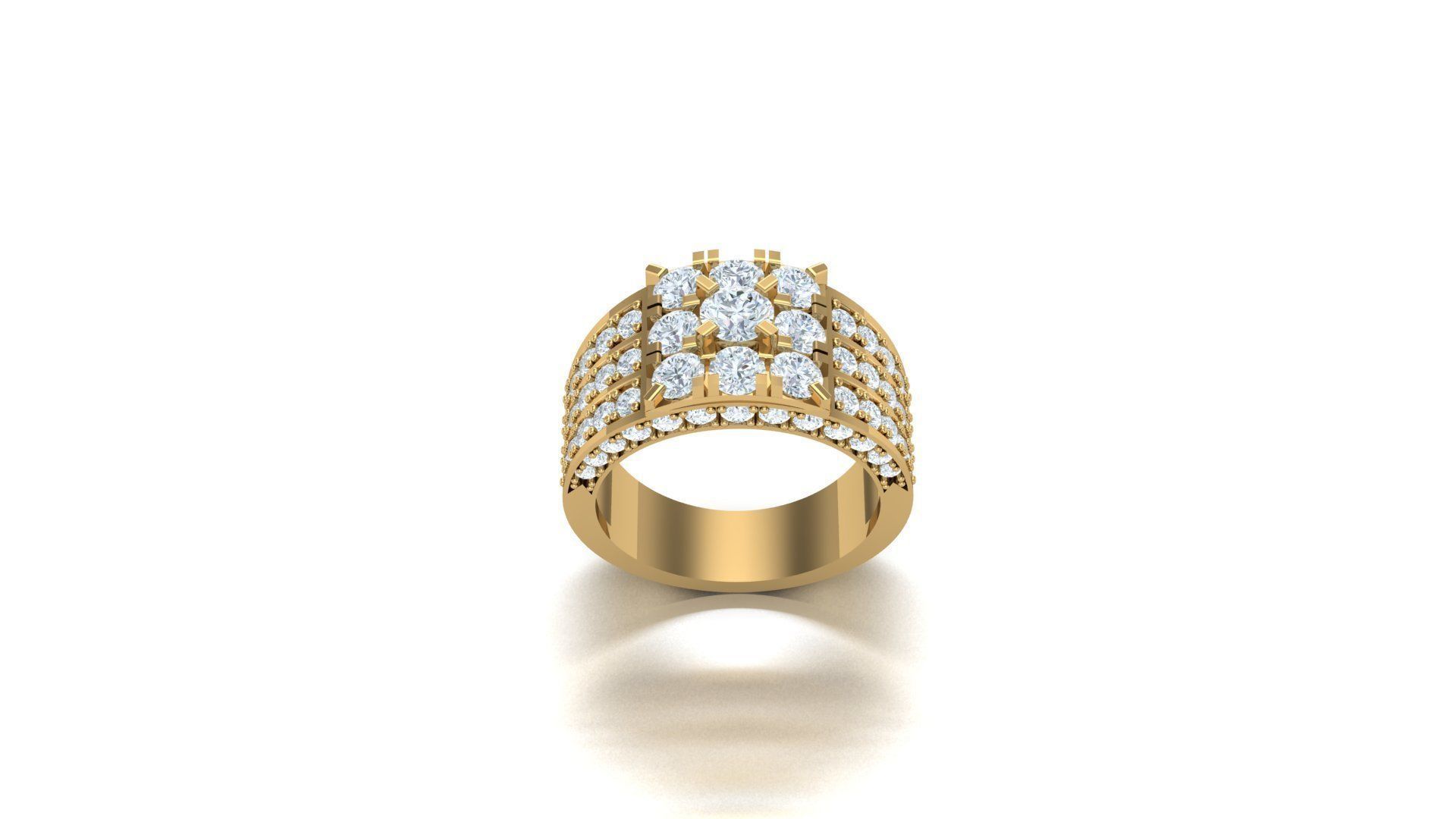 Diamond Man Ring Cad MR 351 3D print model_1