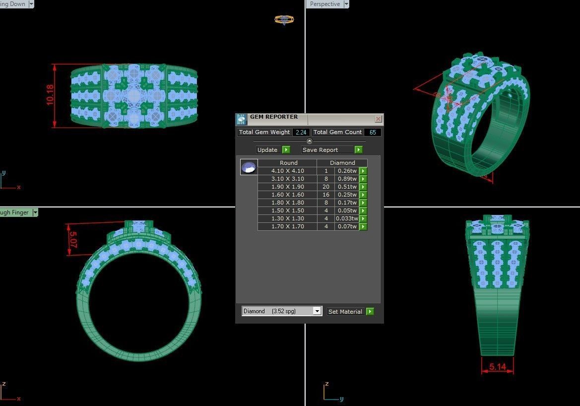 Diamond Man Ring Cad MR 351 3D print model_4