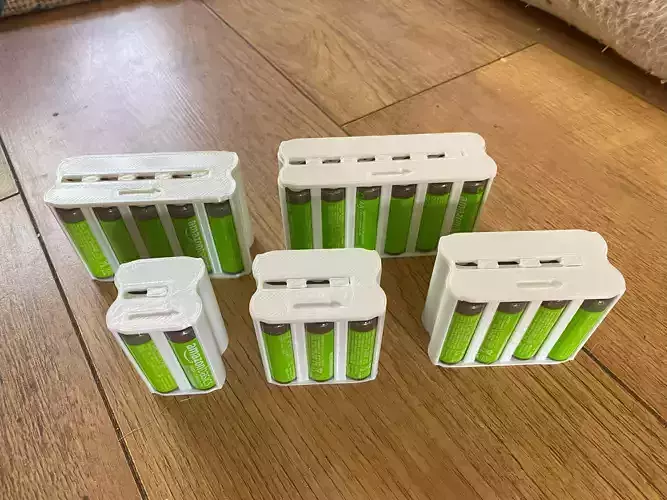 AA Battery storage box optomised for rechargable batteries 3D print model