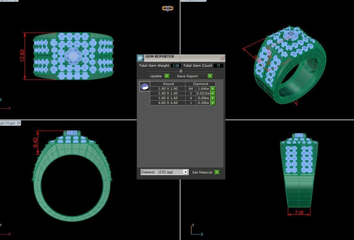 Diamond Man Ring Cad  MR  346 3D print model_5