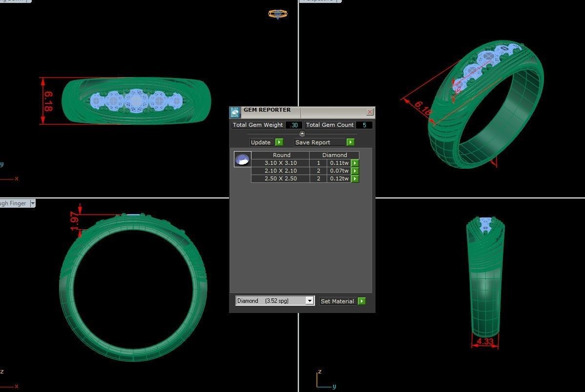 Diamond Man Ring Cad MR 345 3D print model_5