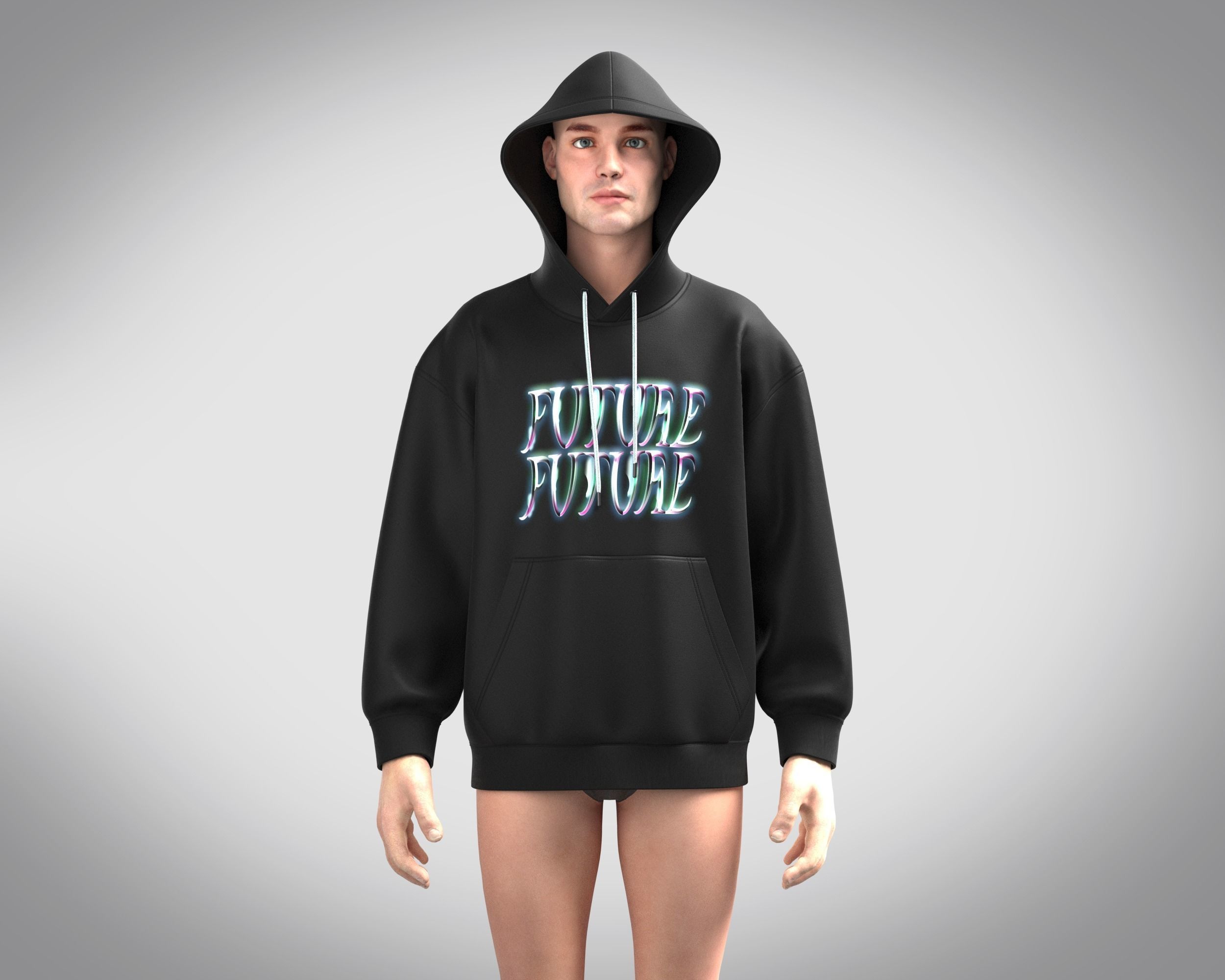Mens Hoodie-Future 3D model_6