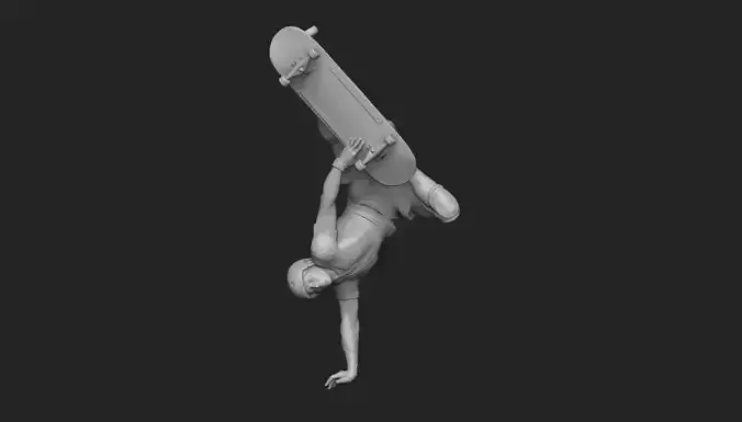 Skateboarder Handplant 3d print ready