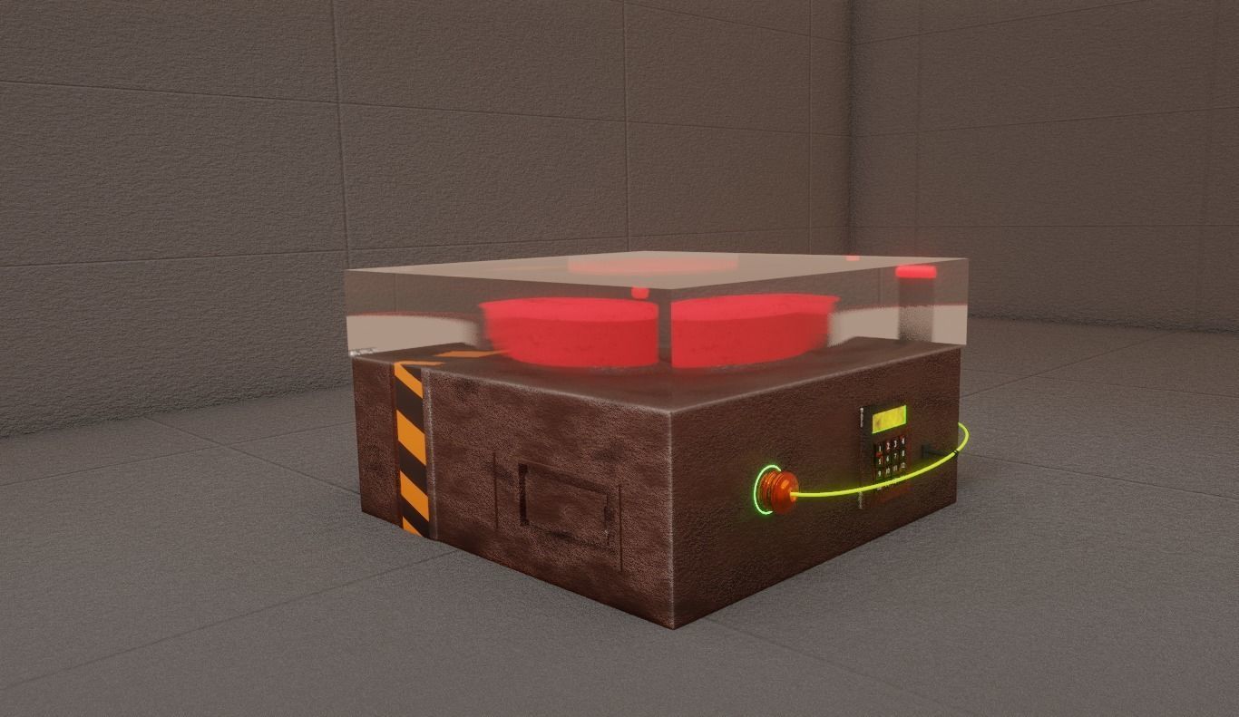 Red botton 3D model_2