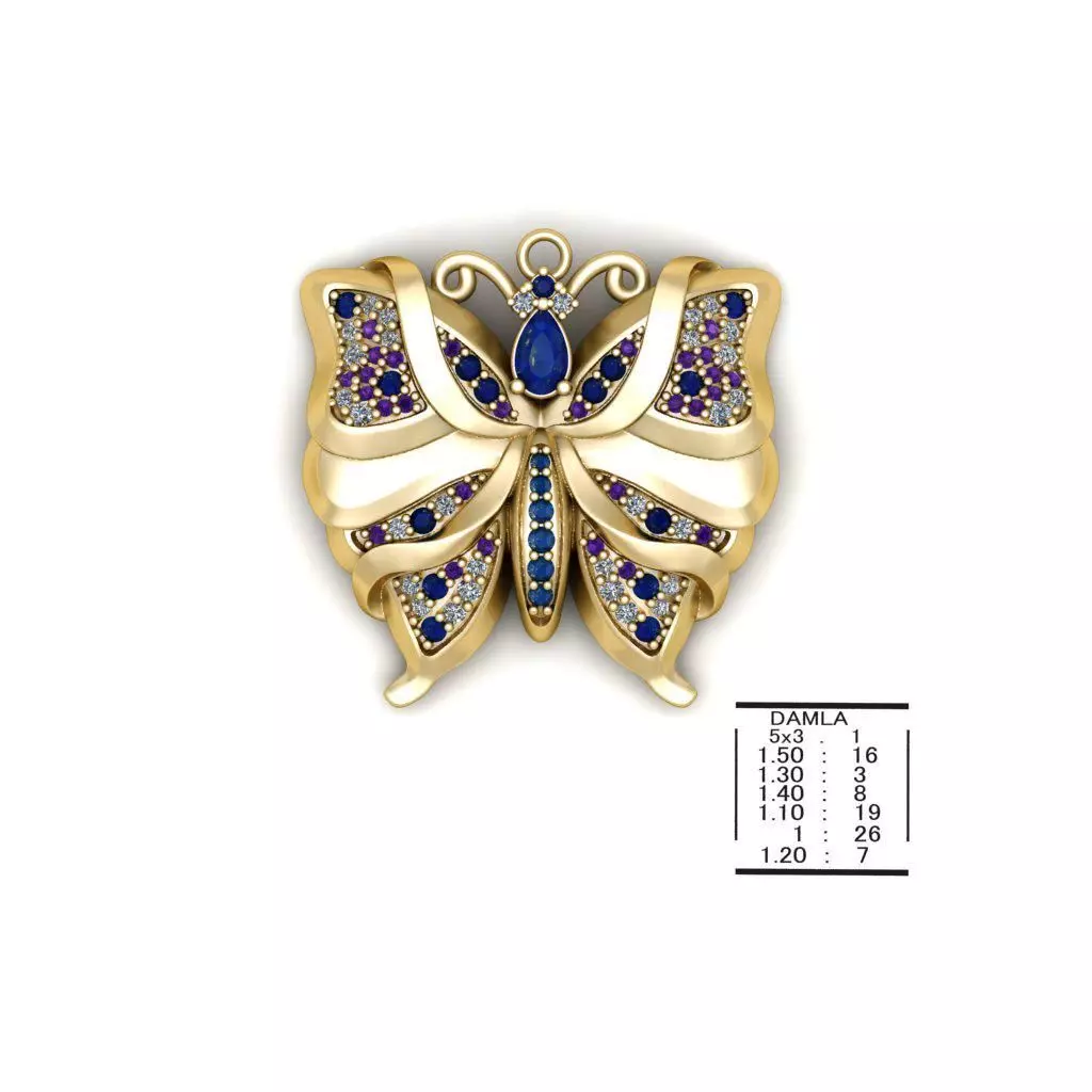BUTTERFLY NECKLACE STL 2 3D model_0