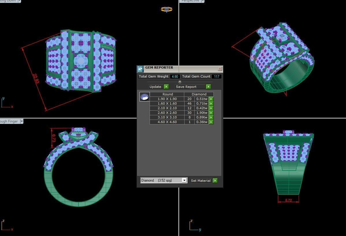 Diamond Man Ring Cad  MR  328 3D print model_6