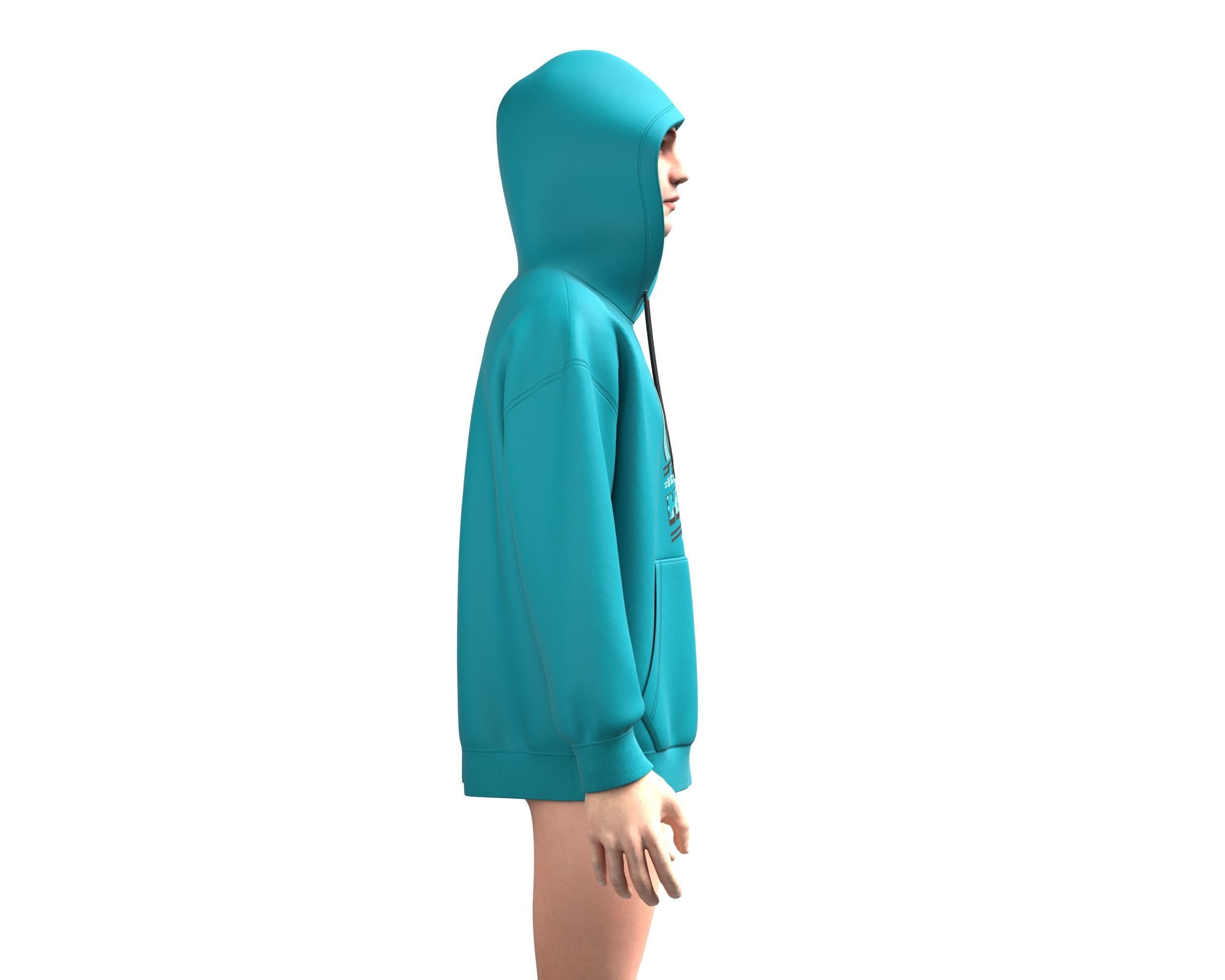 Mens Hoodie-Hockey 3D model_7
