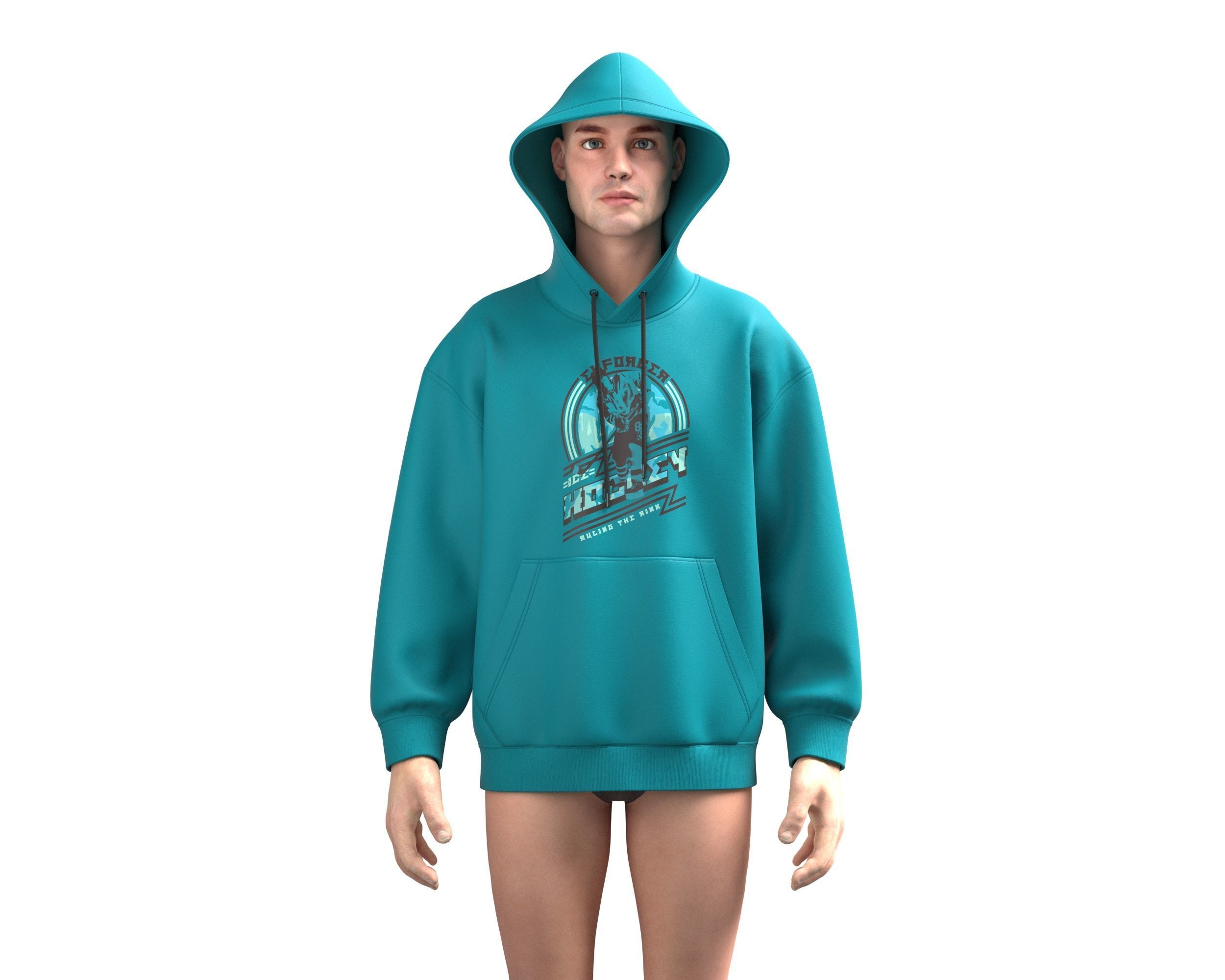 Mens Hoodie-Hockey 3D model_6