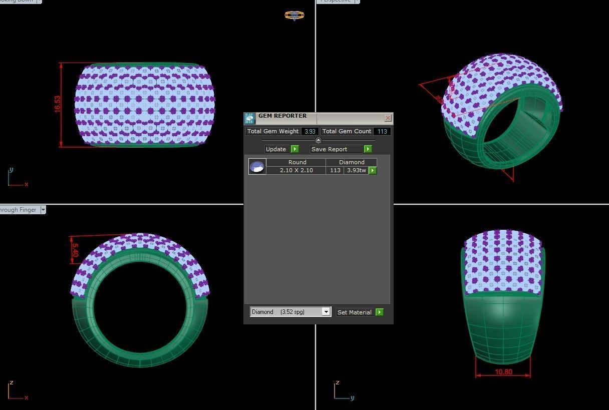 Diamond Man Ring Cad MR 327 3D print model_6