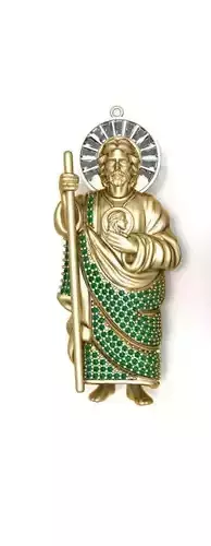 JESUS NECKLACE WITH 3 SIZE STONES