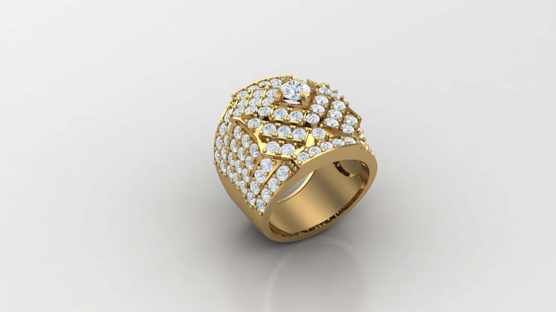 Diamond Man Ring Cad  MR  319 3D print model_1