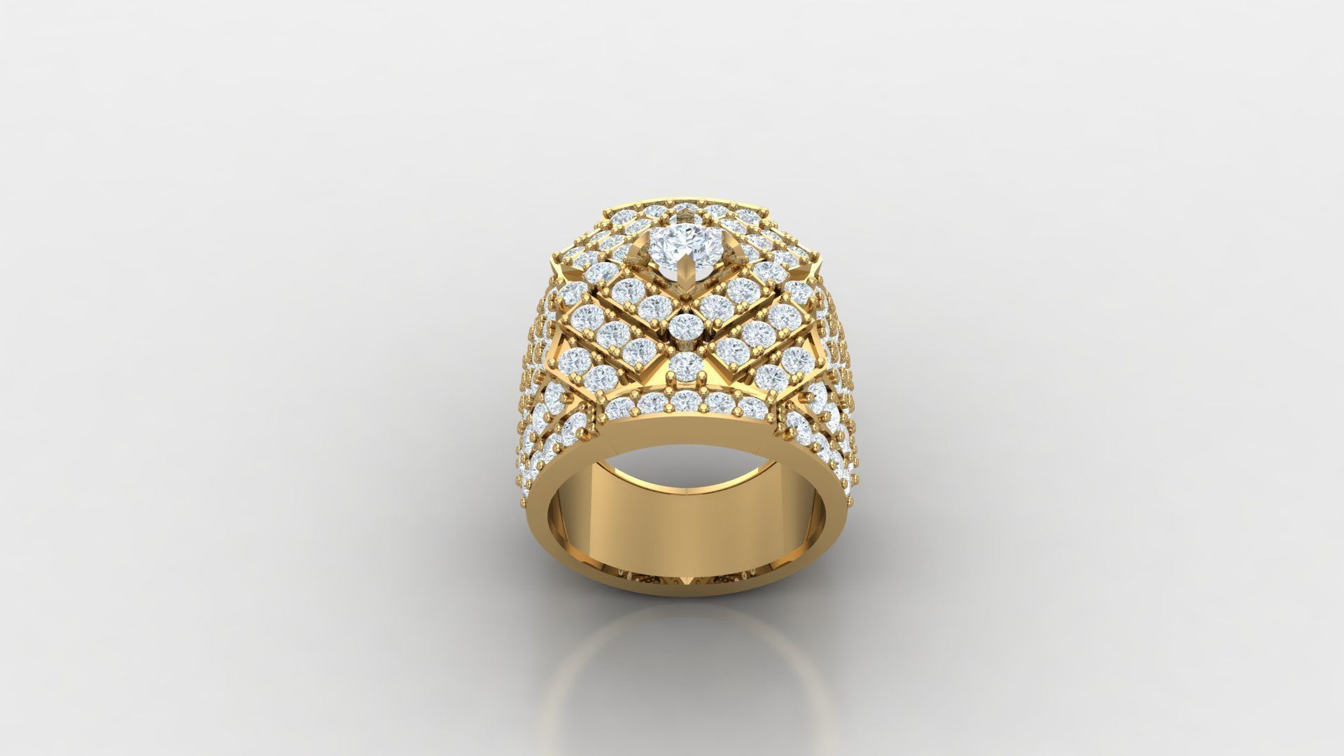 Diamond Man Ring Cad  MR  319 3D print model_2