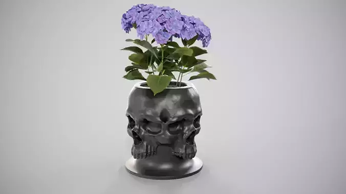 Skull - Stationery stand or vase for flowers 3D print model