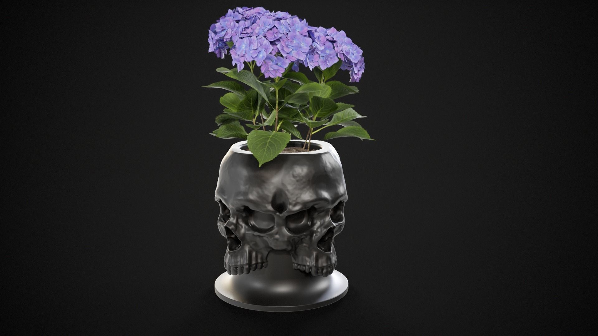 Skull - Stationery stand or vase for flowers 3D print model_2
